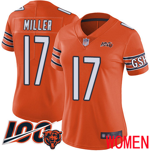 Chicago Bears Limited Orange Women Anthony Miller Alternate Jersey NFL Football #17 100th Season